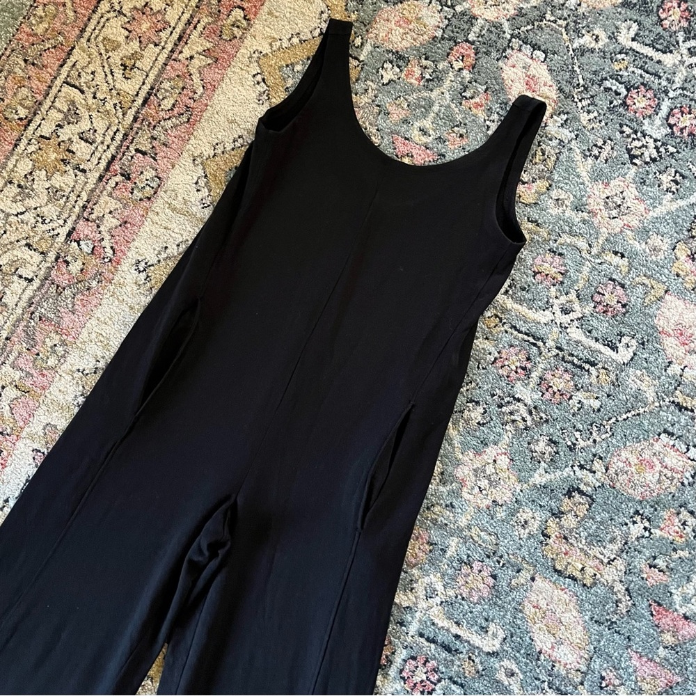 Eileen Fisher Cozy Brushed Terry Hug Jumpsuit Black Sz XXS - Picture 7 of 12
